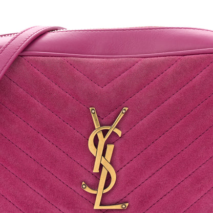 Saint Laurent Suede Matelasse Monogram Lou Camera Bag Rose 7 of 10