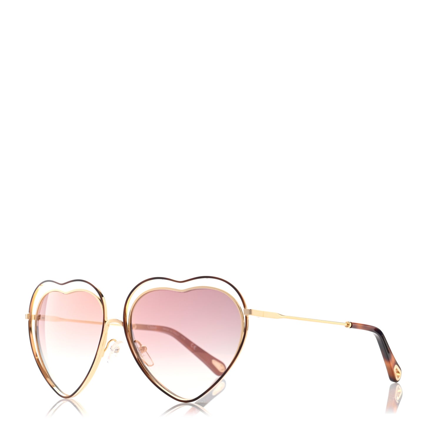 Metal Poppy Love Heart Sunglasses CE131S Havana Rose