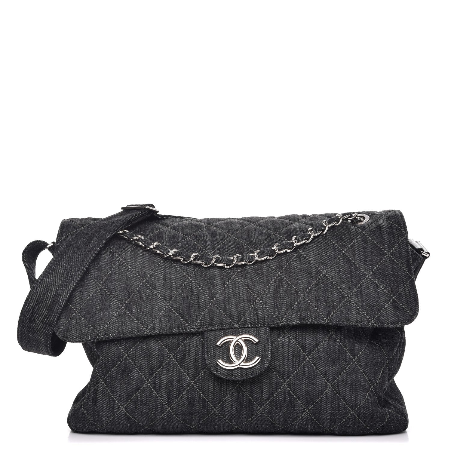 Chanel Denim Quilted Stretch Spirit Messenger Bag 1 of 11
