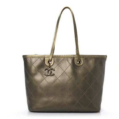Chanel Grained Calfskin Large Shopping Fever Tote Gold 12 of 12