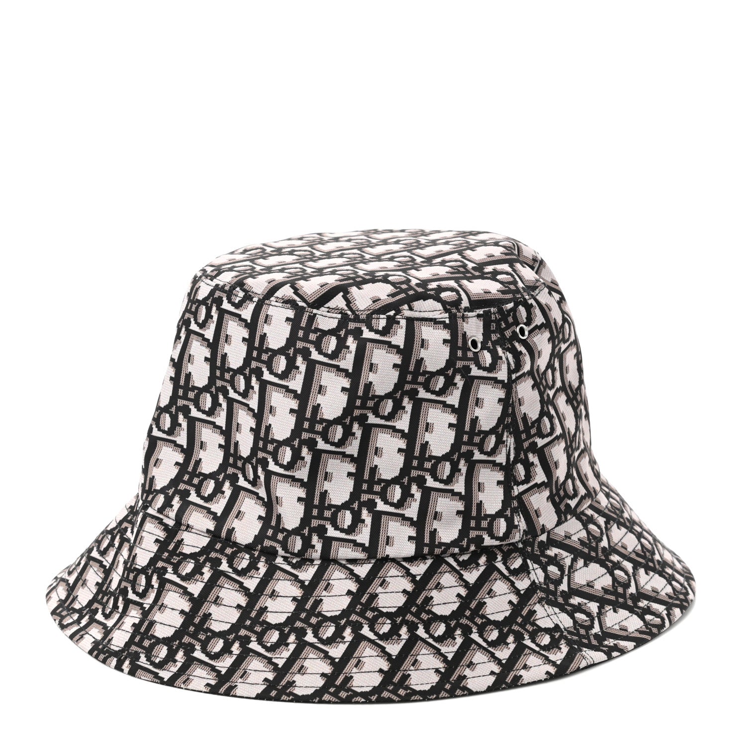 Christian Dior Polyester Cotton Oblique Reversible Teddy-D Brim Bucket Hat 56 Black 2 of 12