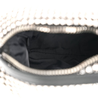 Alexander Wang Mesh Crystal Rhinestone Mini Heiress Pouch Black Silver 5 of 9