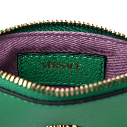 Versace Grained Calfskin Medusa Key Pouch Green 6 of 7