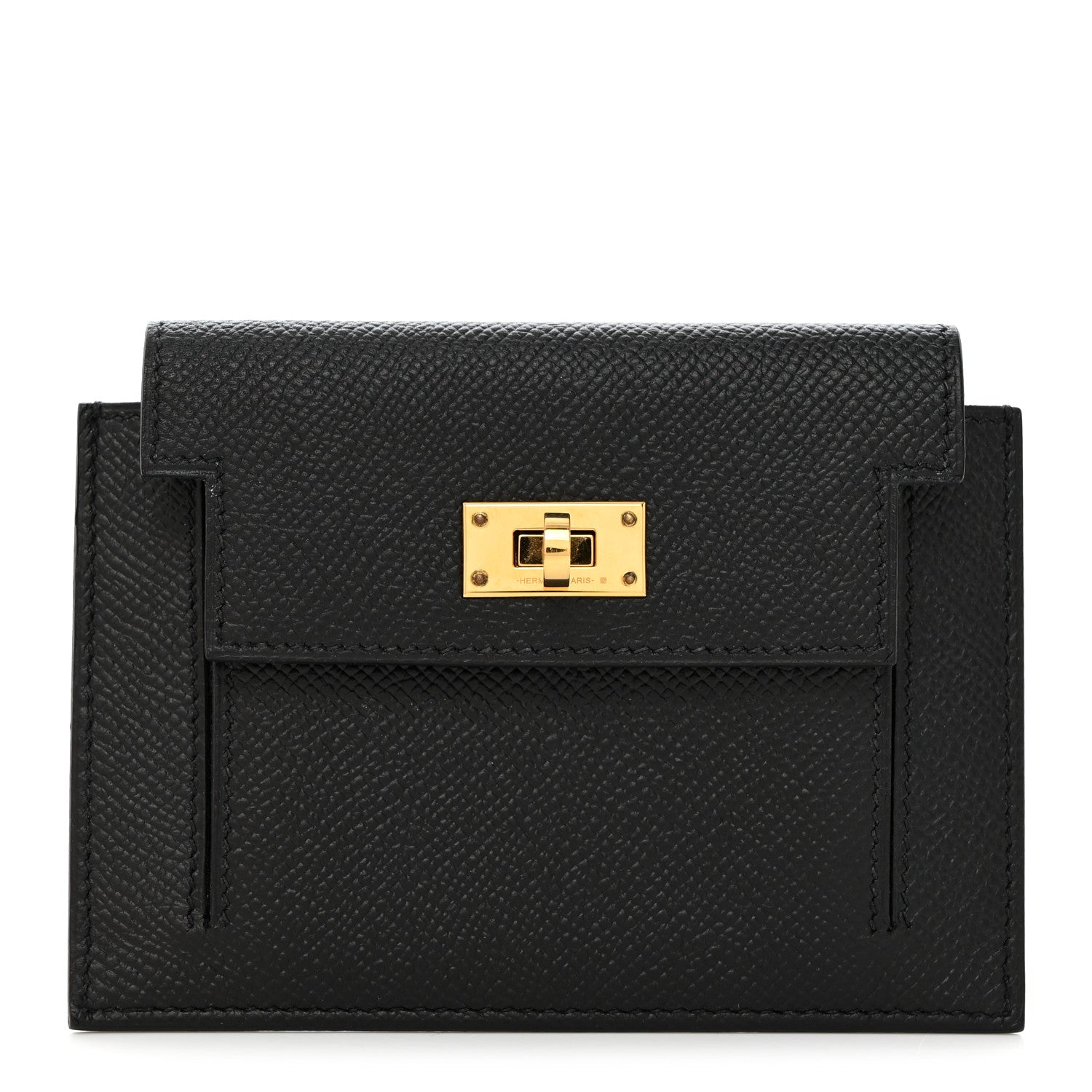 Hermes Epsom Kelly Pocket Compact Wallet Black 1 of 8