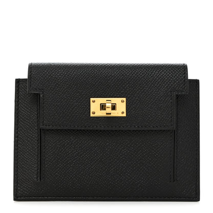 Hermes Epsom Kelly Pocket Compact Wallet Black 1 of 8