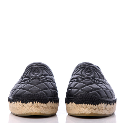 Chanel Lambskin Quilted CC Espadrilles 38 Black 2 of 17