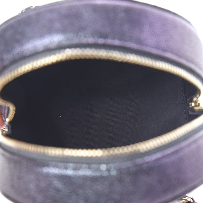 Chanel Iridescent Caviar Quilted Round Clutch With Chain Black 4 of 9