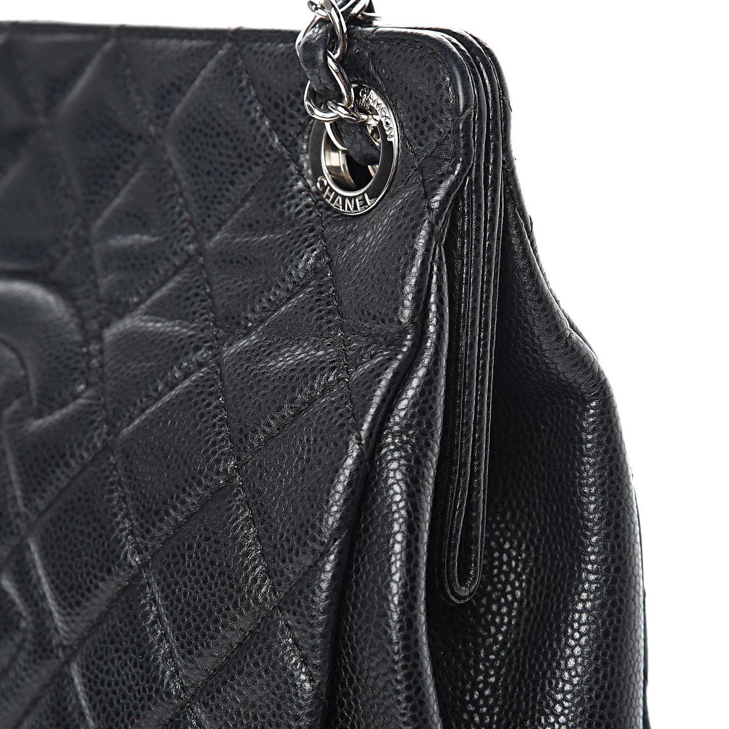 Caviar Quilted Timeless CC Shopping Tote Black