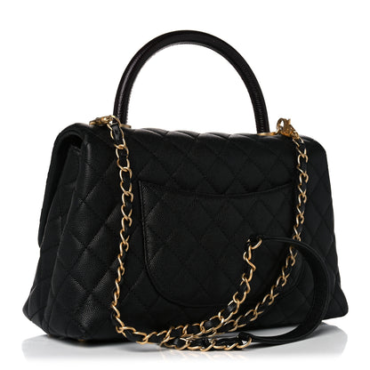 Chanel Caviar Lizard Quilted Small Coco Handle Flap Black 3 of 10