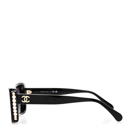 Chanel Acetate Pearl Cat Eye CC Sunglasses 5481-H-A Black 3 of 7