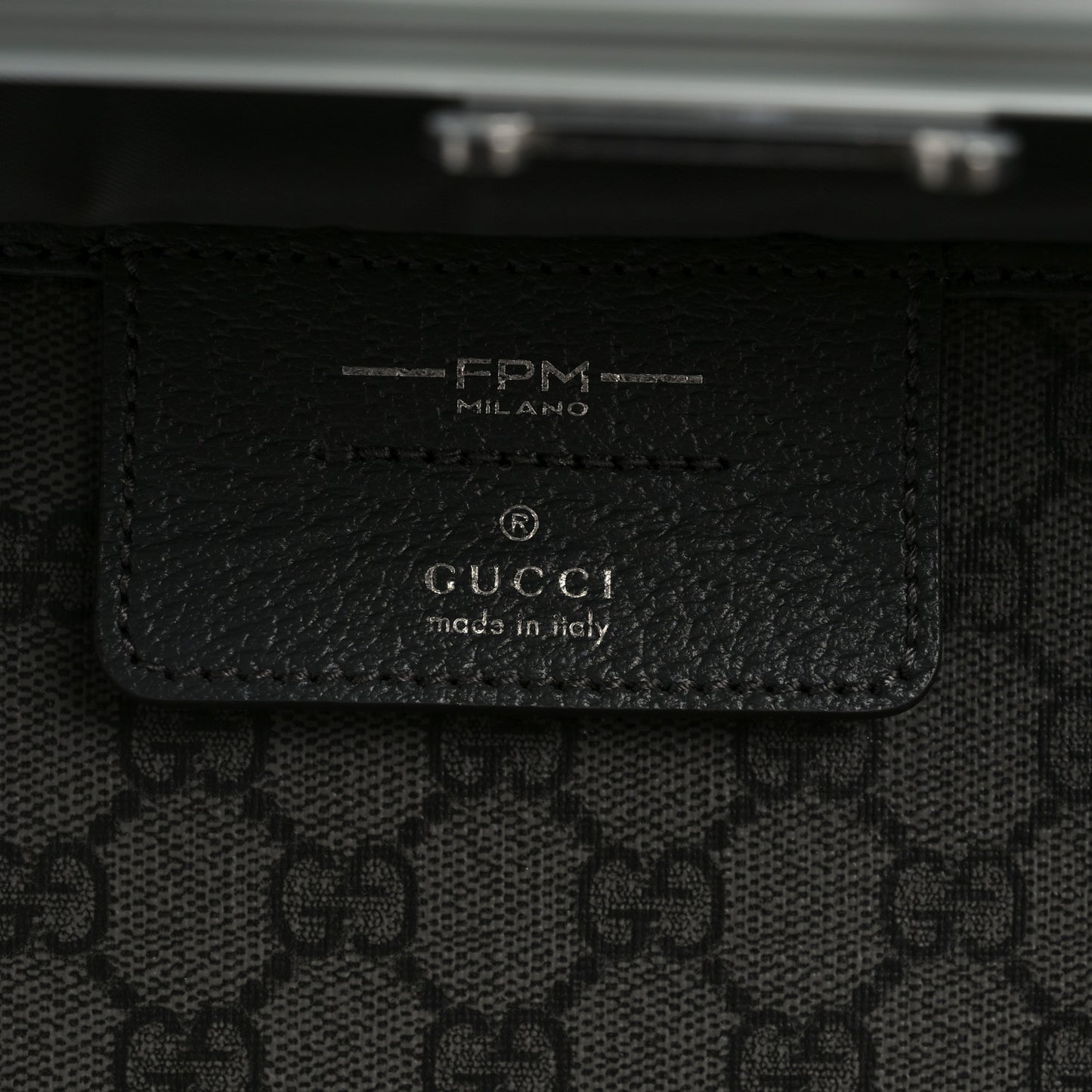 GG Supreme Monogram Aluminium Porter Medium Trolley Suitcase Silver Grey Black Graphite Grey