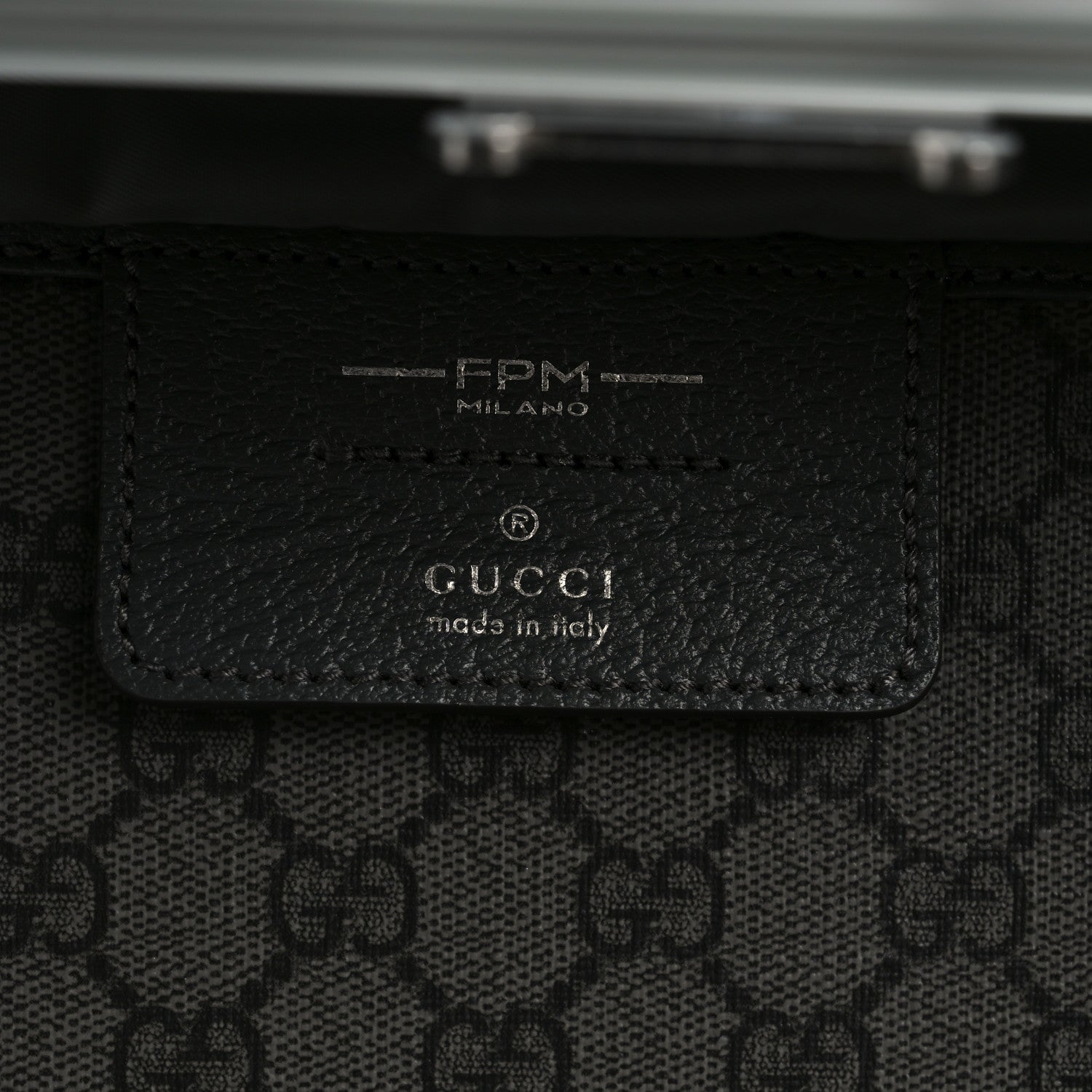 Gucci GG Supreme Monogram Aluminium Porter Medium Trolley Suitcase Silver Grey Black Graphite Grey 5 of 9