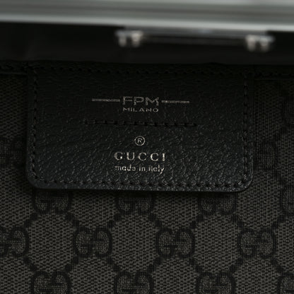 Gucci GG Supreme Monogram Aluminium Porter Medium Trolley Suitcase Silver Grey Black Graphite Grey 5 of 9