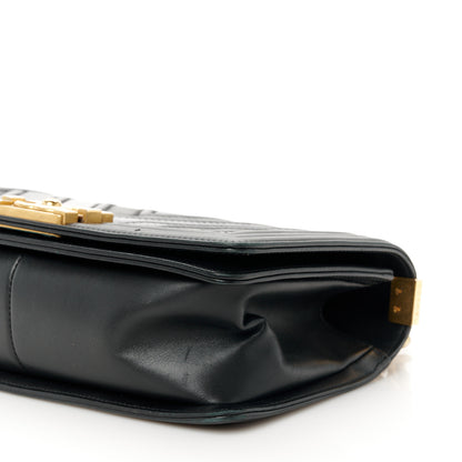 Chanel Caviar Glazed Calfskin Chevron Medium Boy Flap Black 10 of 12