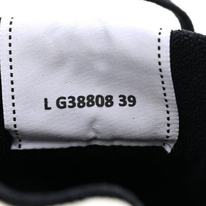 Chanel Grained Calfskin Fabric Womens Logo Sneakers 39 White Black 8 of 10