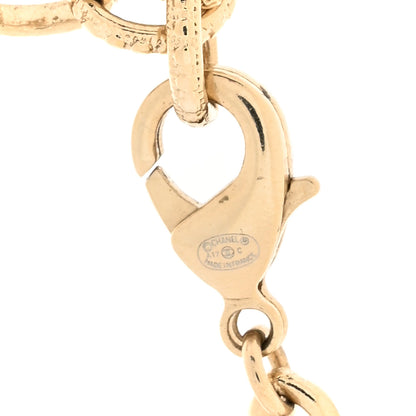 Chanel Metal Crystal Logo Choker Necklace Gold 4 of 4