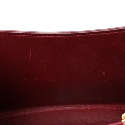 Balenciaga Shiny Calfskin Crocodile Embossed Small Hourglass Top Handle Bag Dark Red 16 of 16
