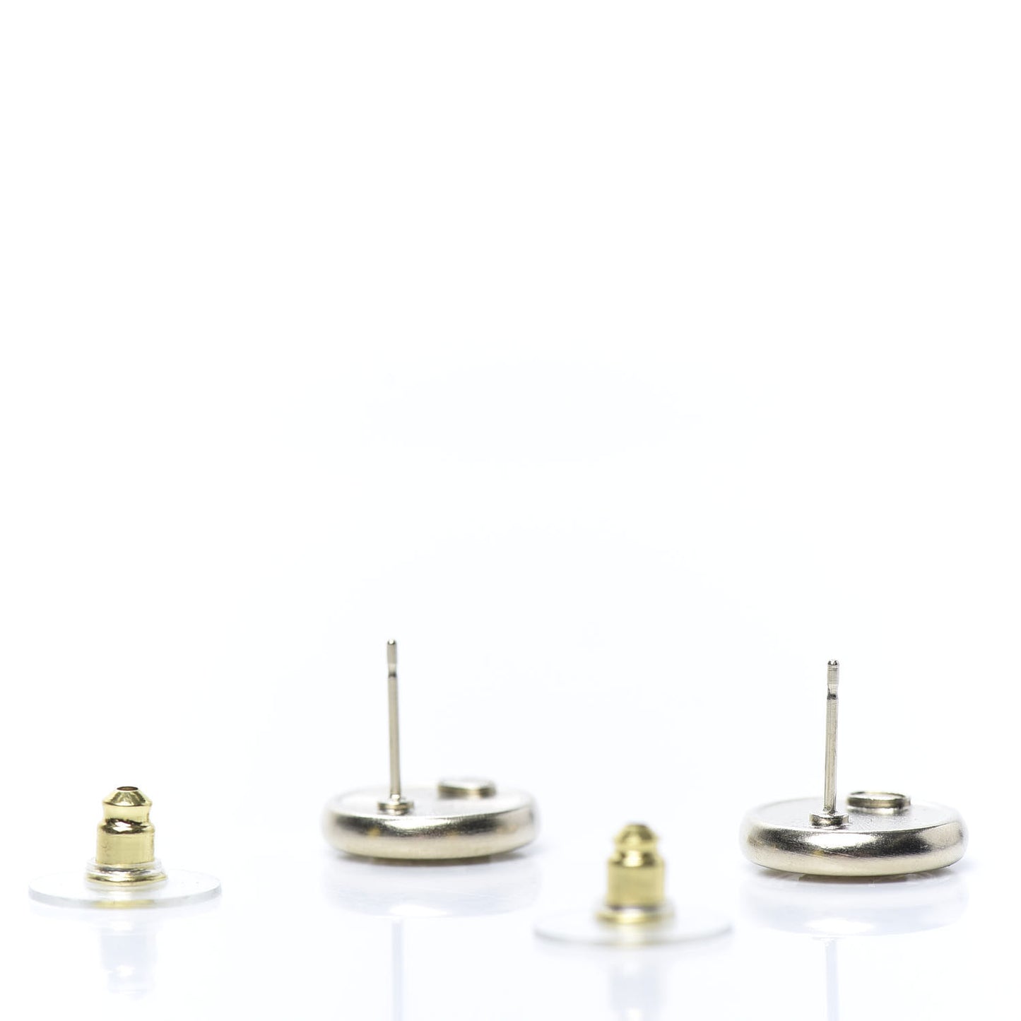 Crystal CC Round Earrings Light Gold