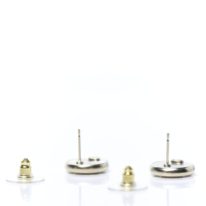 Chanel Crystal CC Round Earrings Light Gold 3 of 5