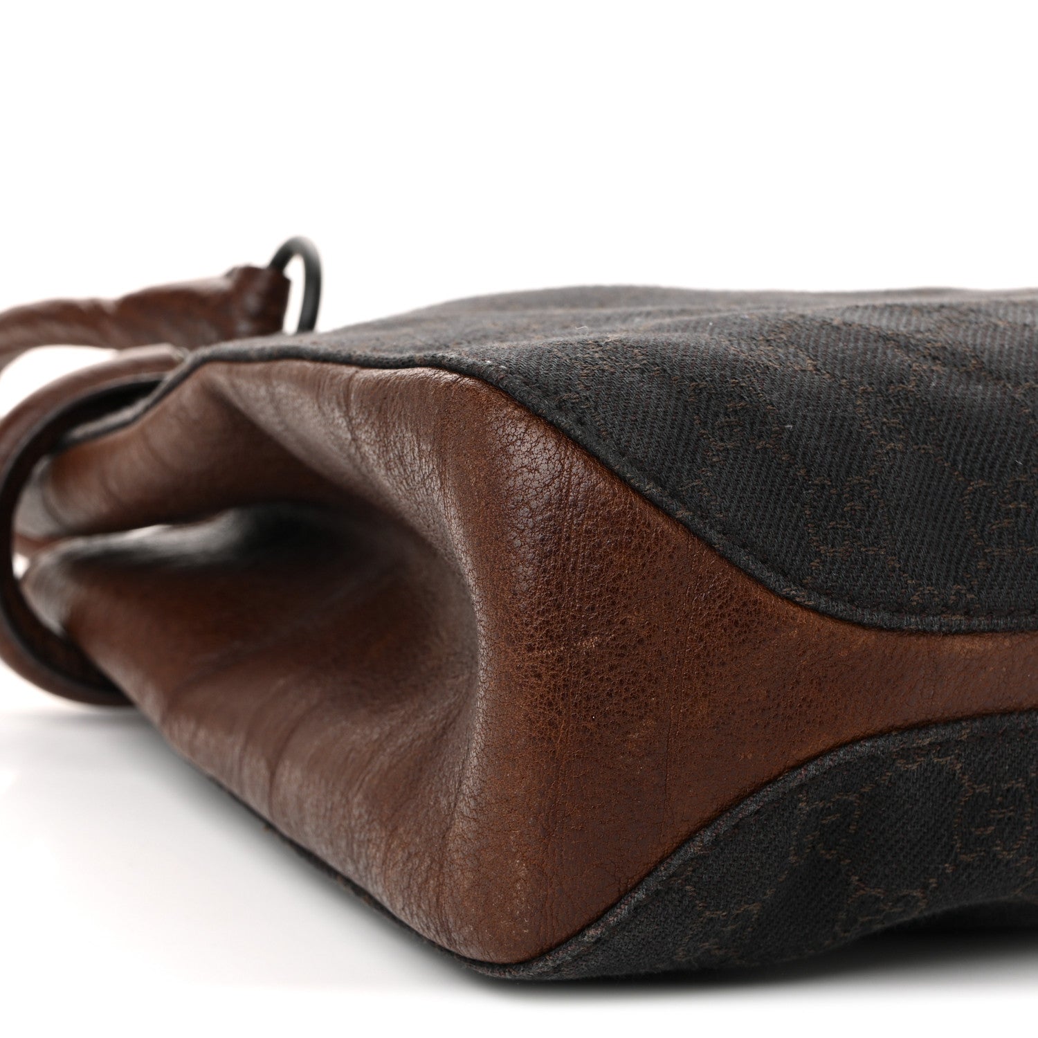 Gucci Monogram Denim GG Shoulder Bag Black Brown 9 of 11
