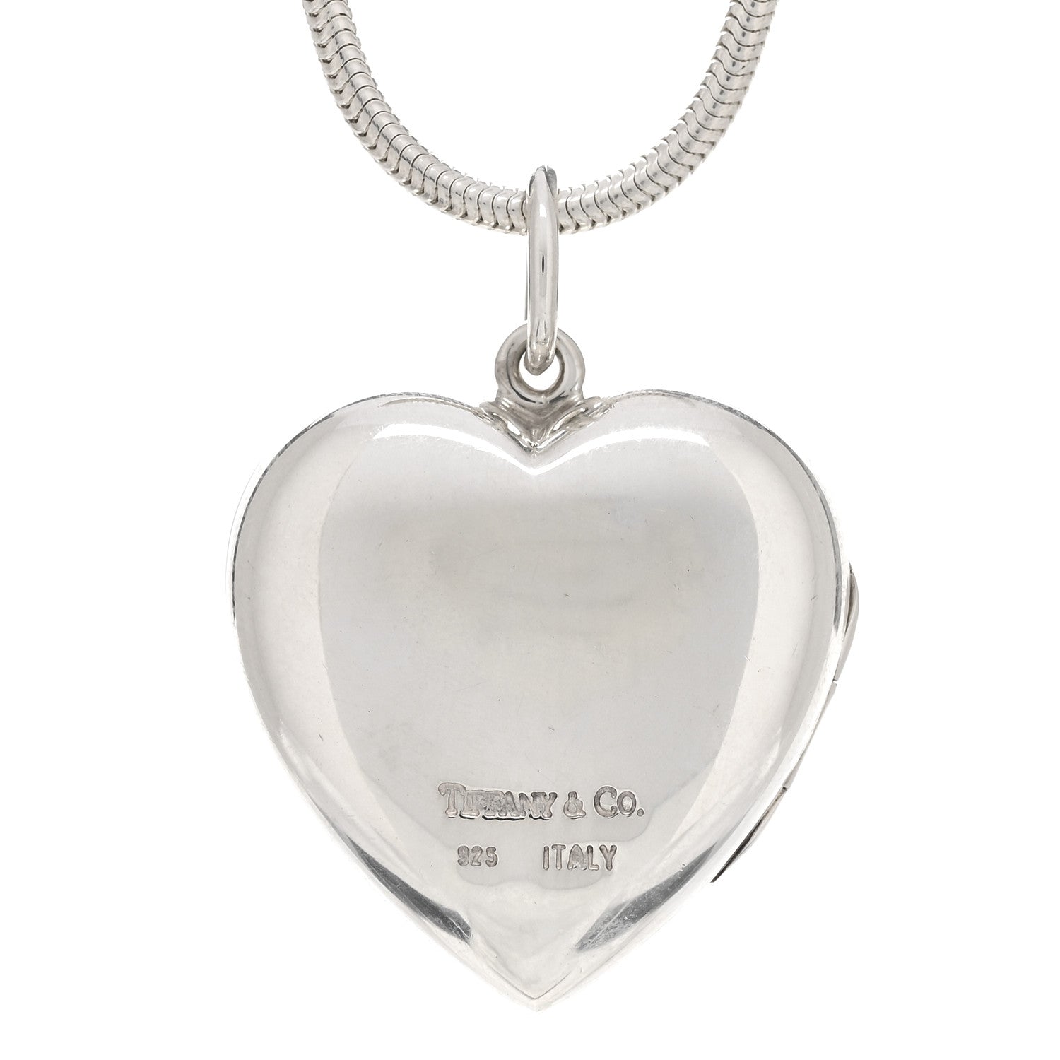 Tiffany Sterling Silver Large Heart Locket Pendant Necklace 5 of 5