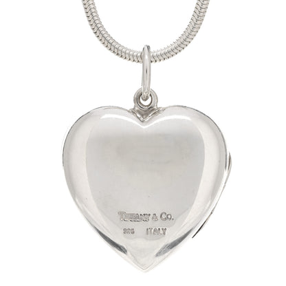 Tiffany Sterling Silver Large Heart Locket Pendant Necklace 5 of 5