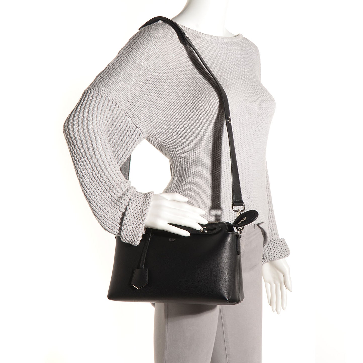 Vitello Dolce Marmol Medium By The Way Boston Bag Black