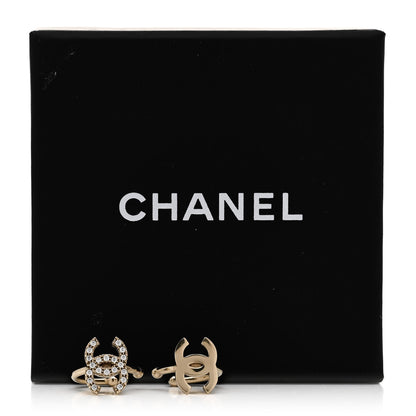 Chanel Metal Strass Lip Ring Set Gold 5 of 5