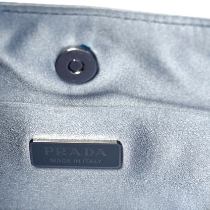 Prada Satin Crystal Cleo Adjustable Strap Shoulder Bag Celeste 5 of 7