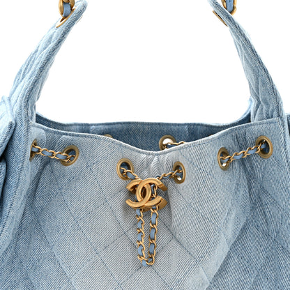 Chanel Washed Denim Quilted Small Chanel 25 Handbag Blue 8 of 10