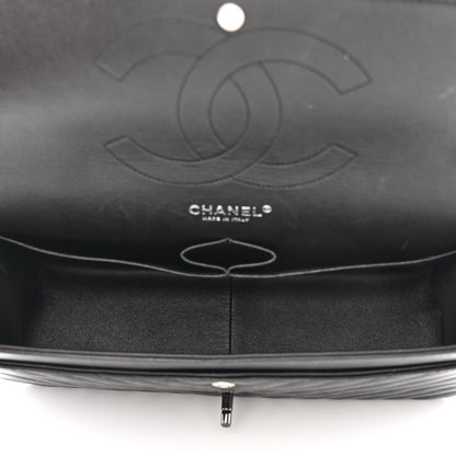 Chanel Lambskin Chevron Quilted Jumbo Double Flap So Black 5 of 15