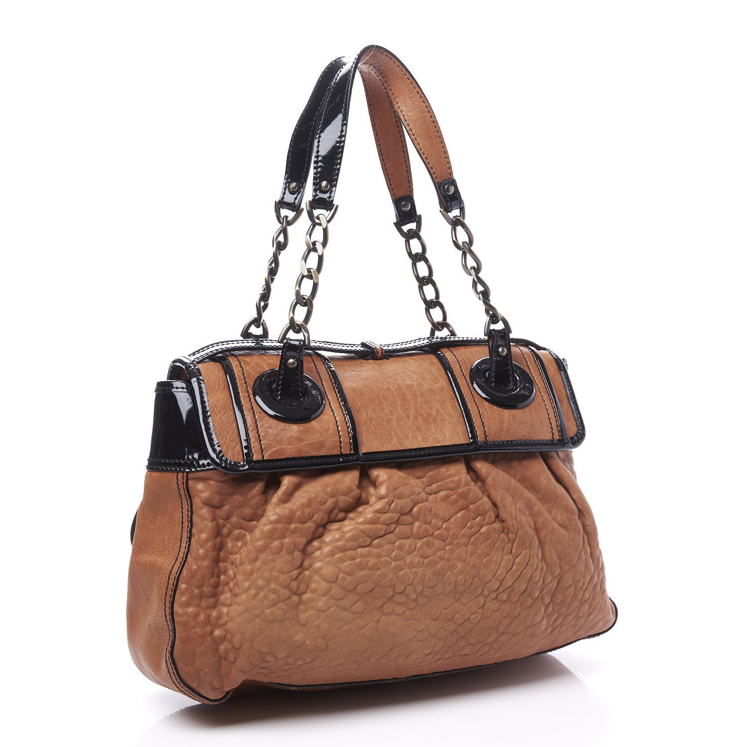 Fendi Nappa Patent B Bag Osso Black 2 of 12