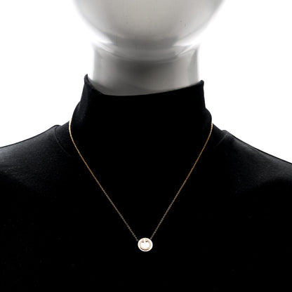Tiffany 18K Rose Gold Diamond Mother of Pearl Small T Circle Pendant Necklace 2 of 5