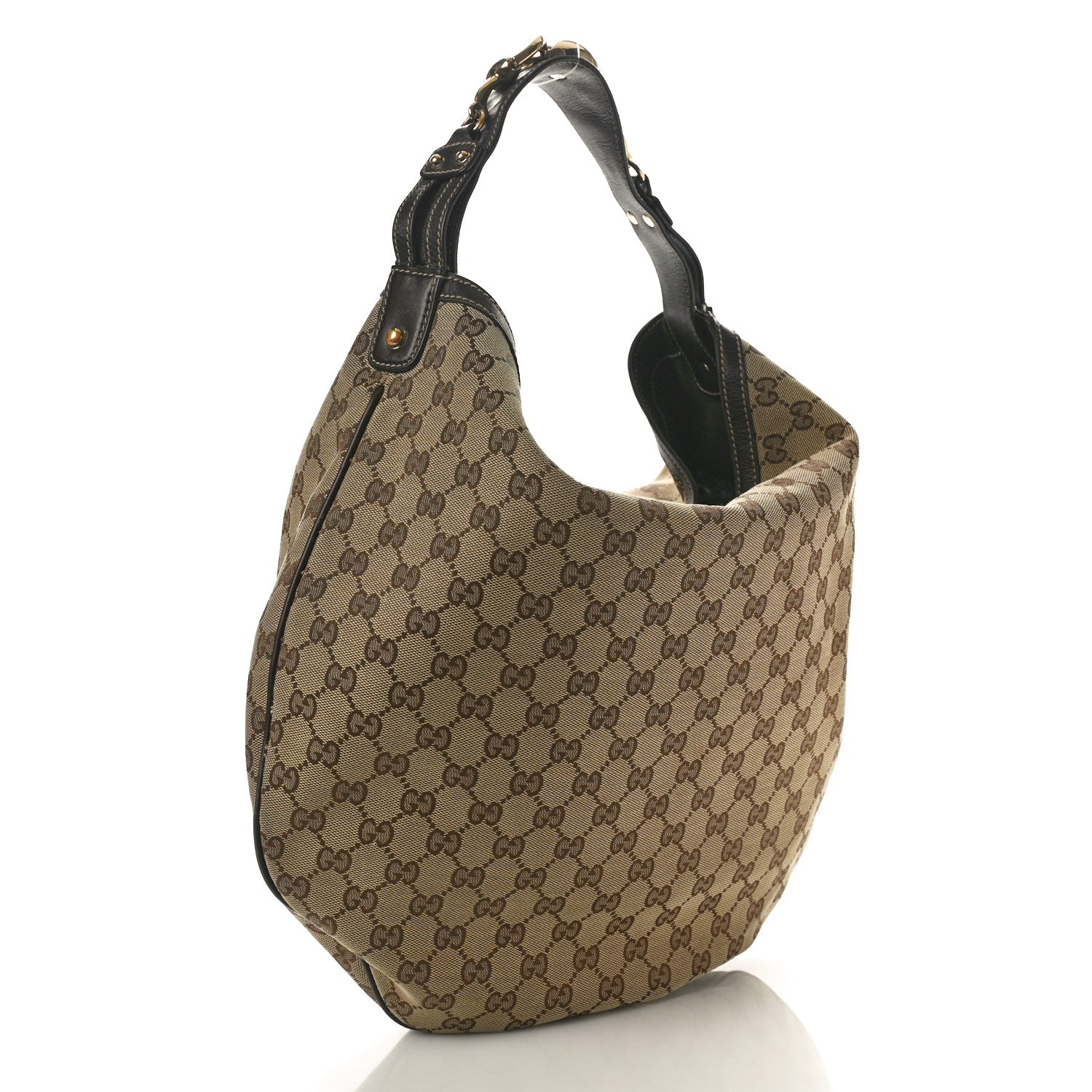 Gucci Monogram Large Wave Hobo Dark Brown 3 of 10