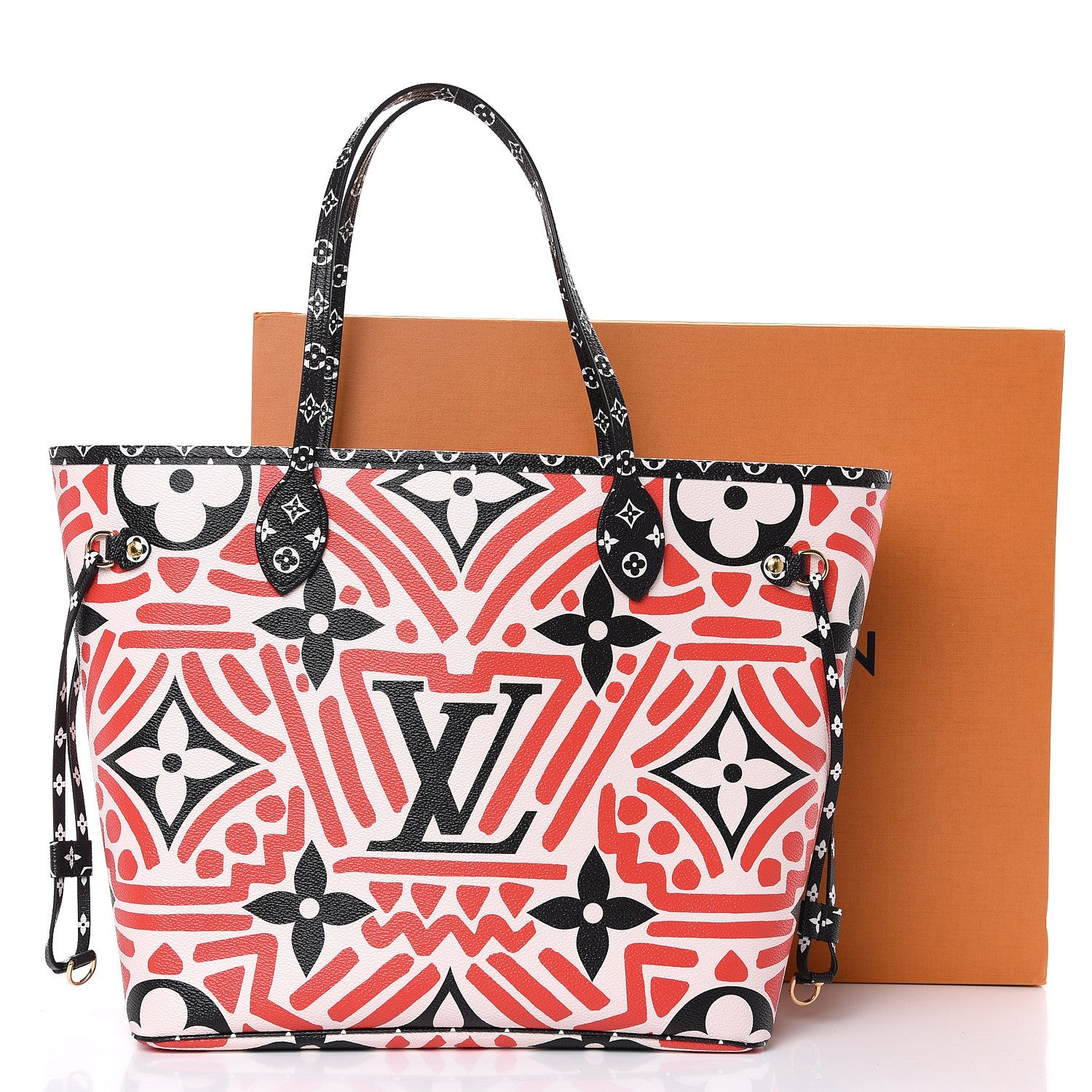 Louis Vuitton Monogram Giant Crafty Neverfull MM Creme Rouge Black 9 of 9