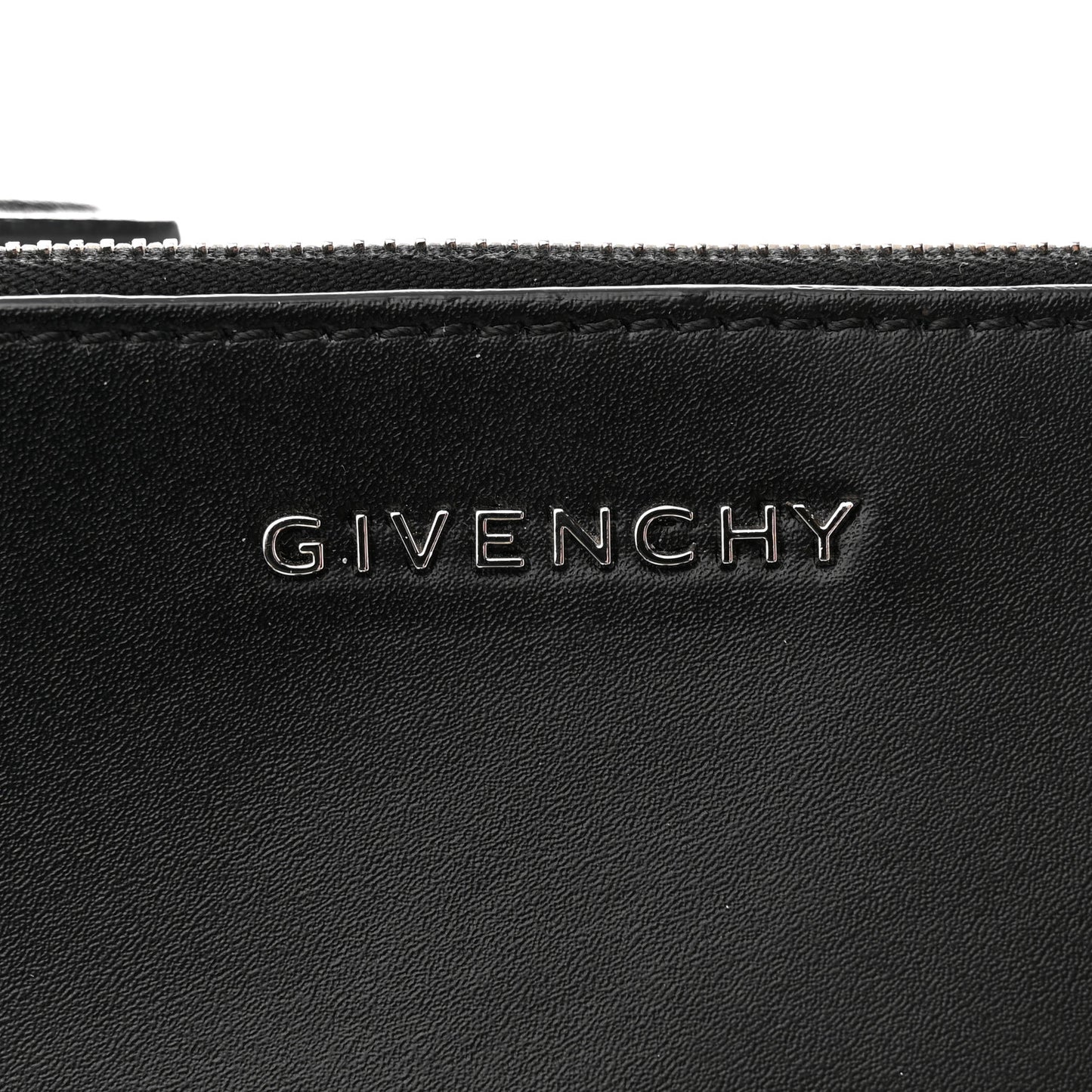 Calfskin Logo Debossed Medium Shopper Tote Black