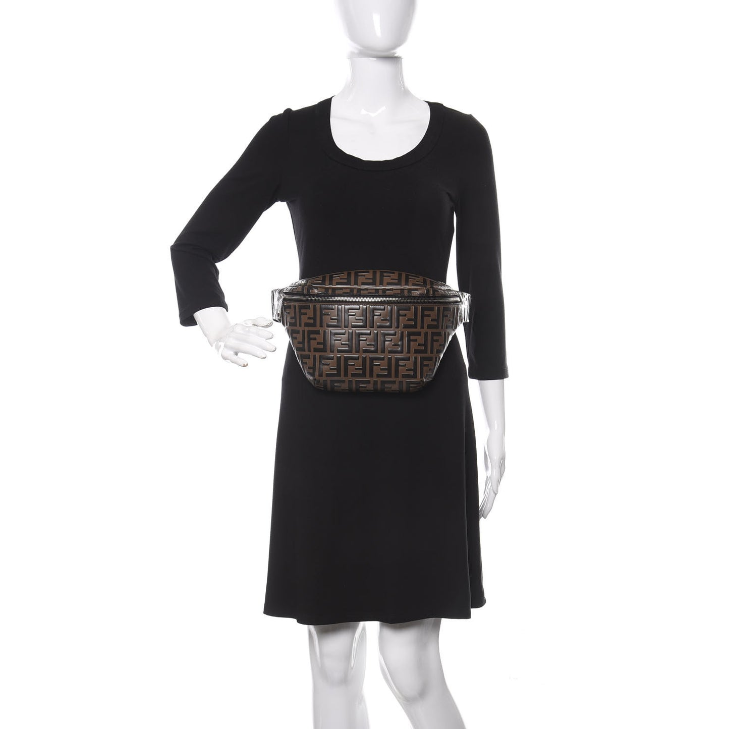 Vitello Century Bi-Color FF 1974 Embossed Belt Bag Maya Black