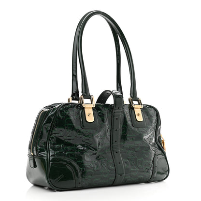 Gucci Patent Horsebit Glam Boston Tote Bag Green 2 of 9