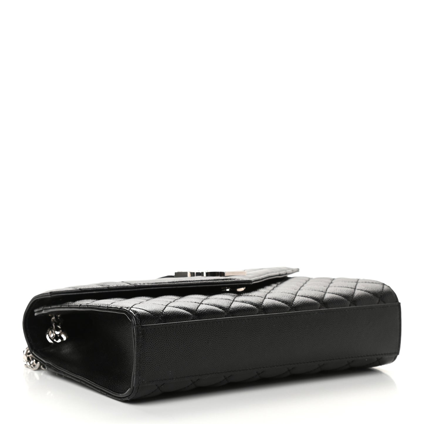 Grain De Poudre Textured Mixed Matelasse Triquilt Medium Monogram Satchel Black