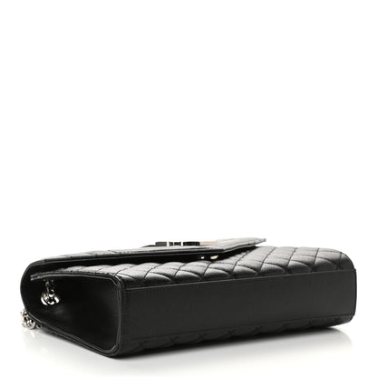 Saint Laurent Grain De Poudre Textured Mixed Matelasse Triquilt Medium Monogram Satchel Black 3 of 7
