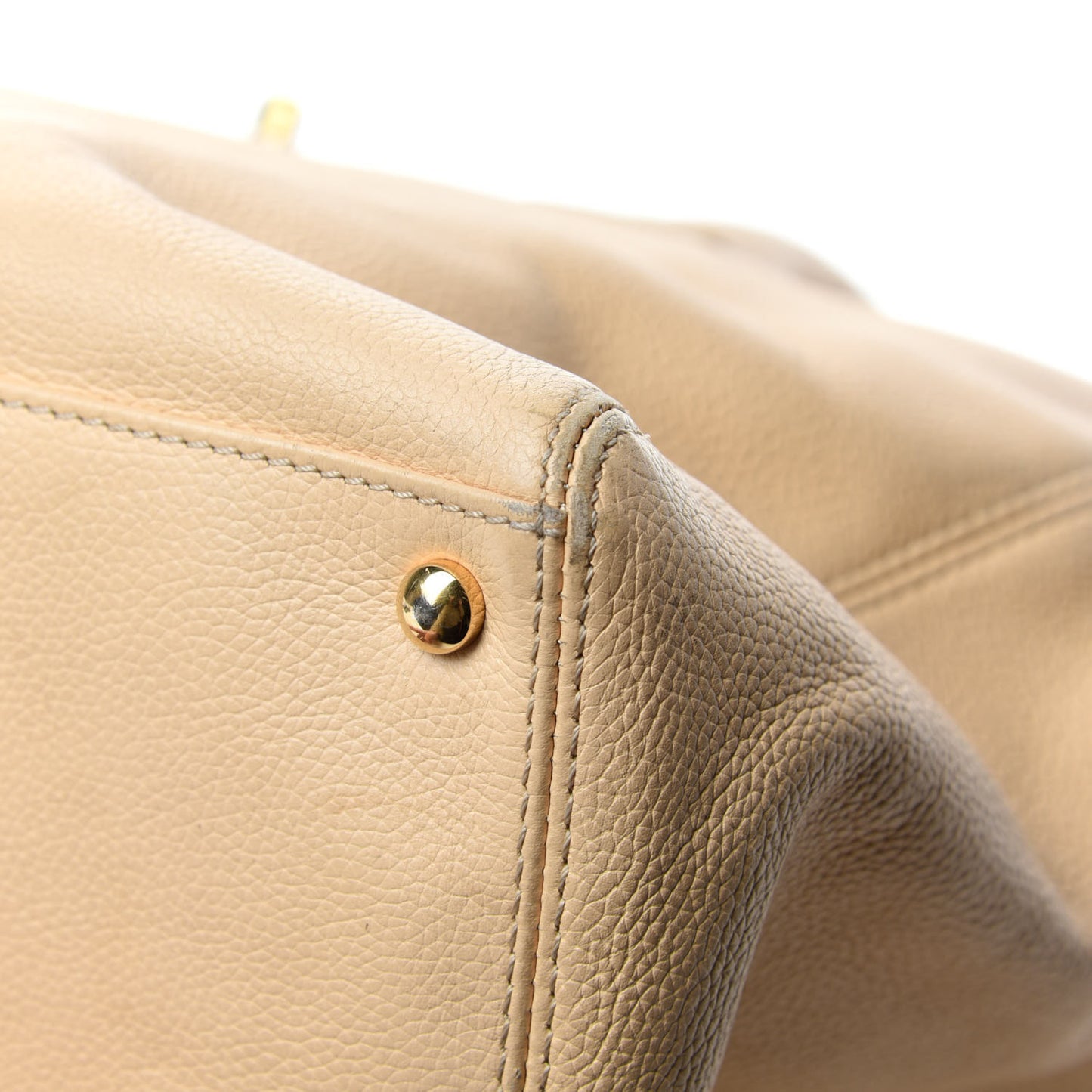 Calfskin Cerf Executive Shopper Tote Beige Clair