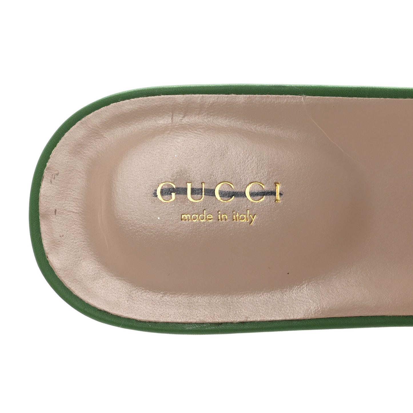 Cosmos Softy Calfskin Interlocking G Cut Out Slide Sandals 40 New Shamarock