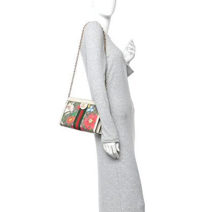 Gucci GG Supreme Monogram Flora Web Small Ophidia Chain Shoulder Bag White 2 of 17