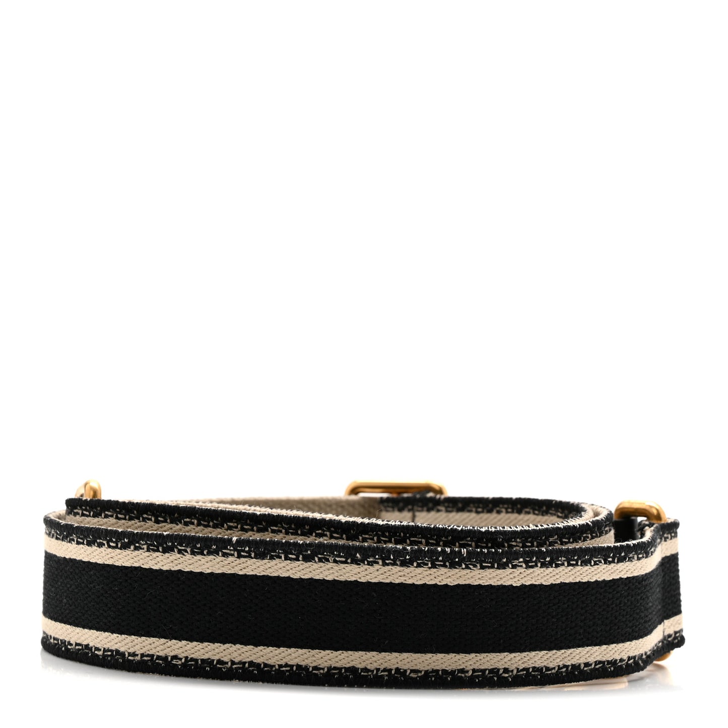 Canvas Embroidered Shoulder Strap Black