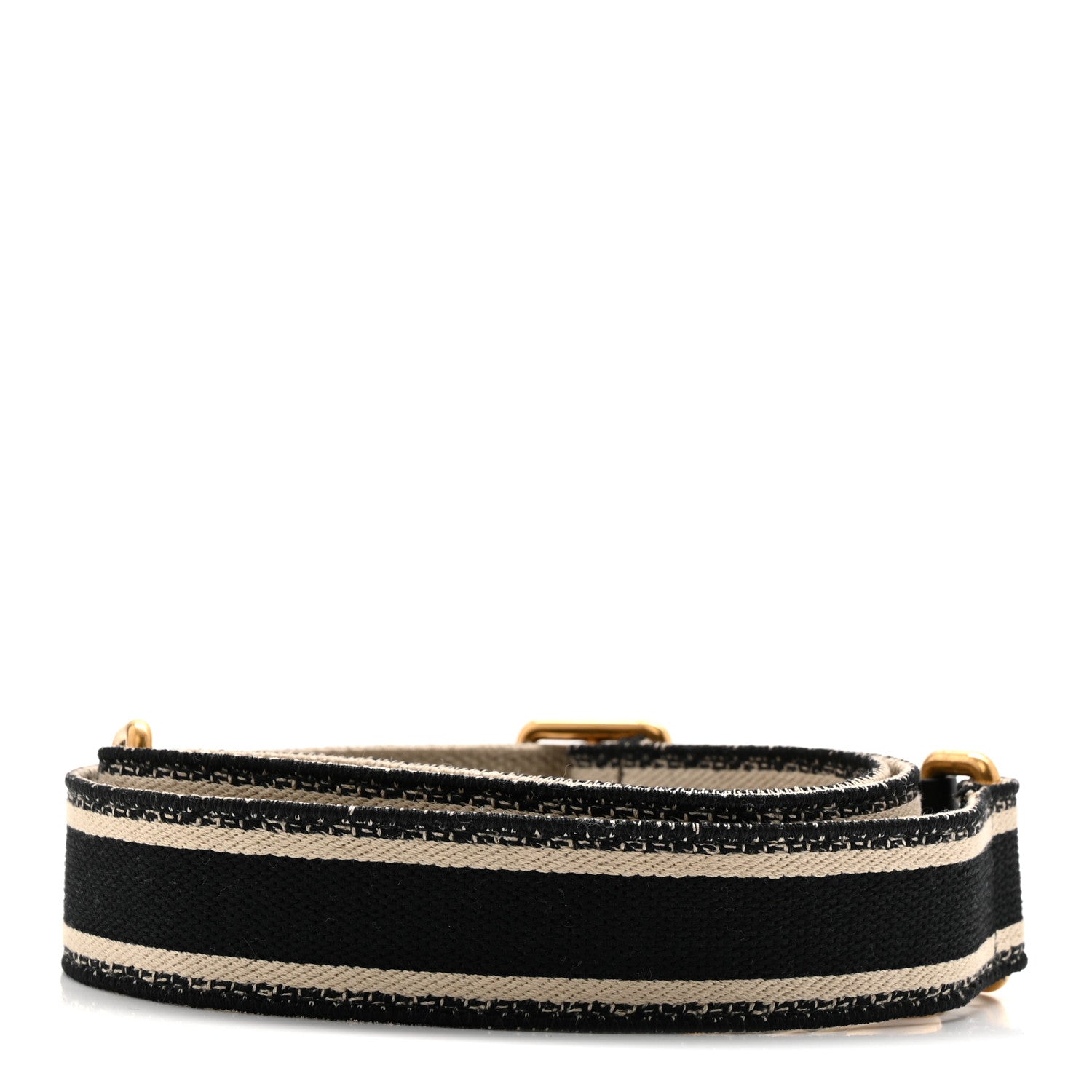 Christian Dior Canvas Embroidered Shoulder Strap Black 2 of 5