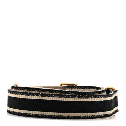 Christian Dior Canvas Embroidered Shoulder Strap Black 2 of 5