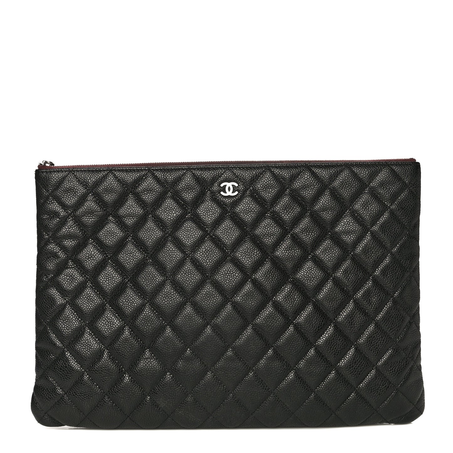 Caviar Quilted Large Cosmetic Case Black
