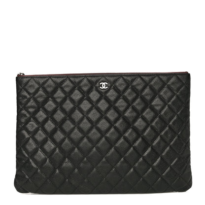Chanel Caviar Quilted Large Cosmetic Case Black 1 of 10