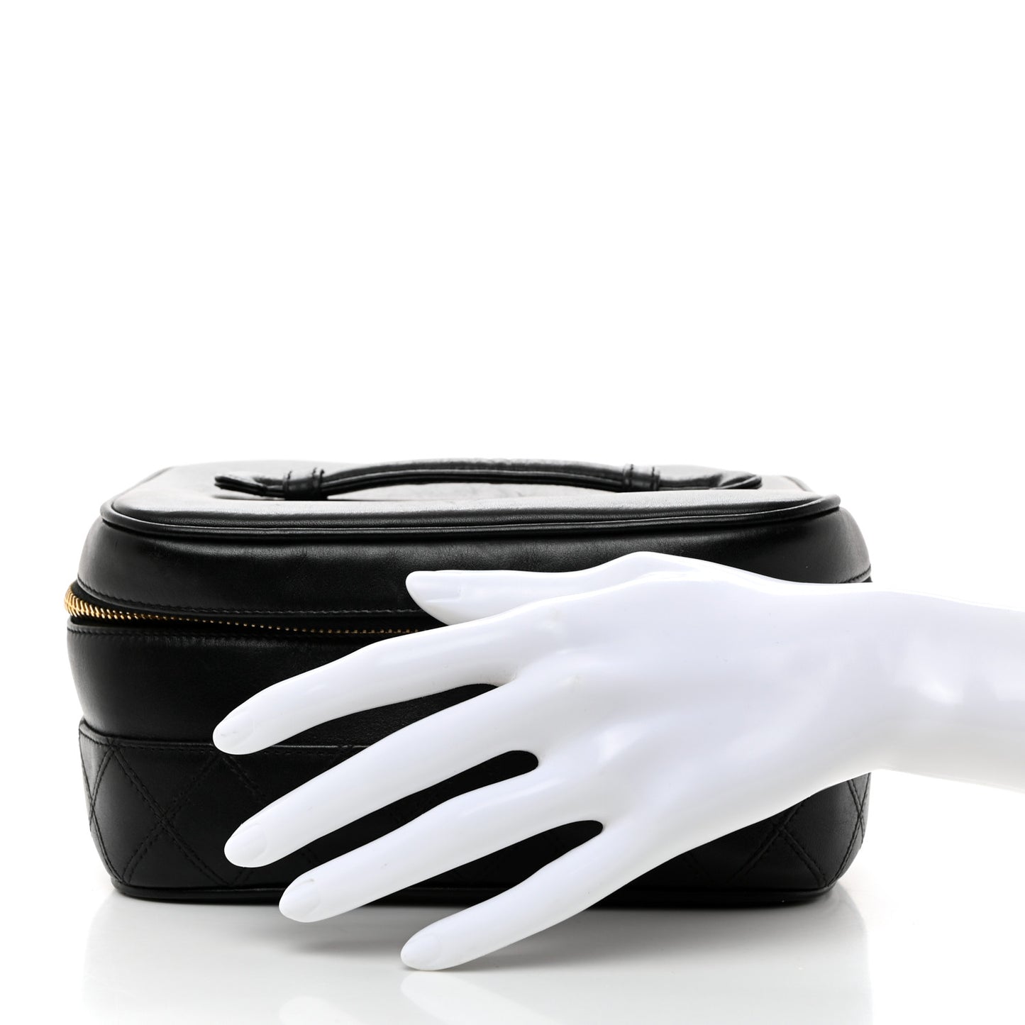 Lambskin Vanity Cosmetic Case Black