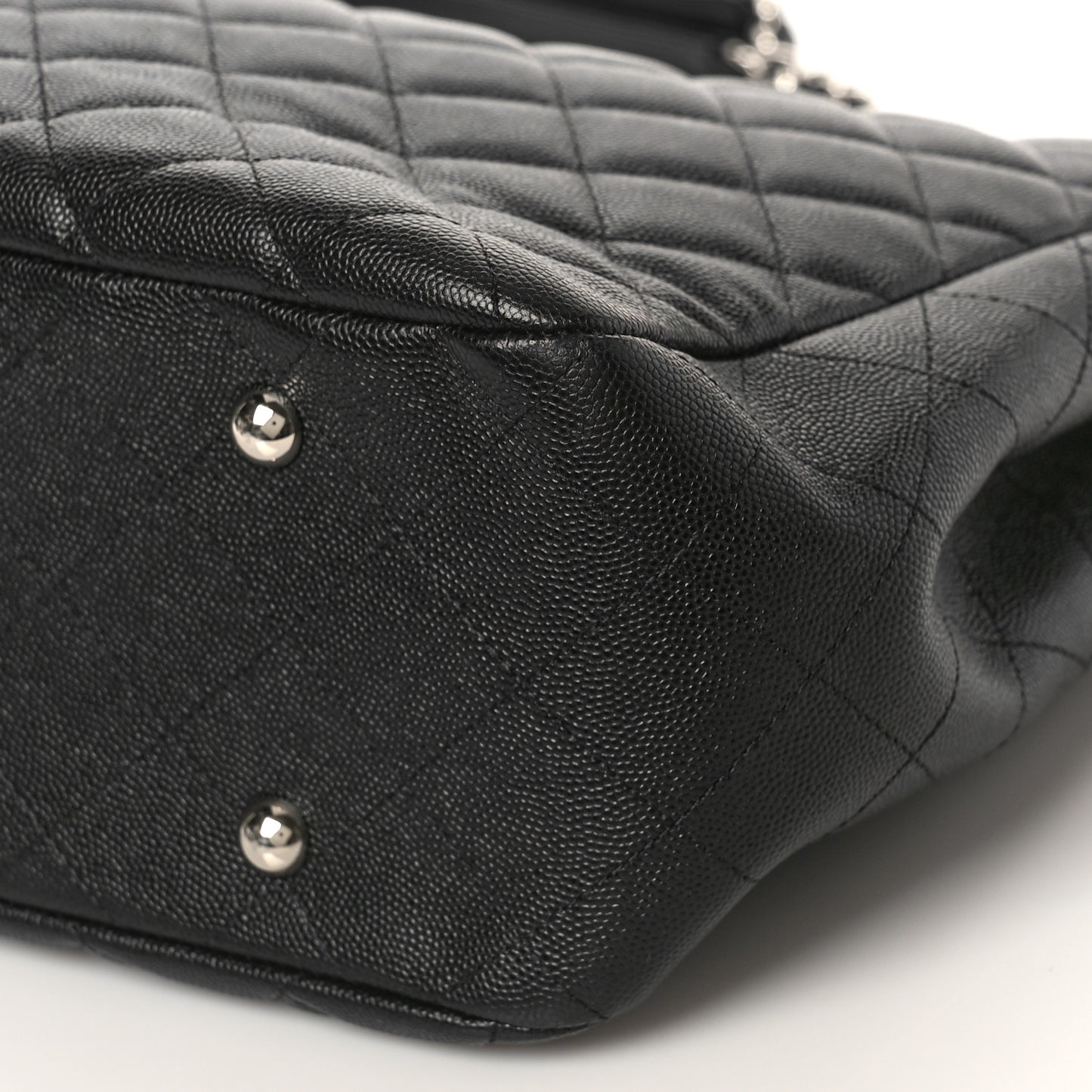 Caviar Quilted Large Shopping Tote Black